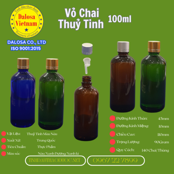 Vỏ Chai Thủy Tinh 100ml